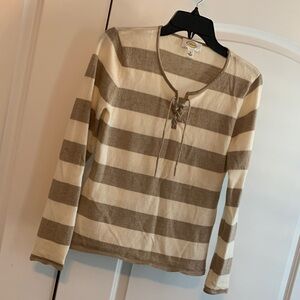 Talbots Beige and Cream light weight sweater.